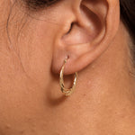 Load image into Gallery viewer, 14K Solid Yellow Gold Twisted Hoop Earrings, Graduated Twisted Hoop Earrings, Textured Hoop Earrings, Hinged Clasp Hoop Earrings, Gold Hoops
