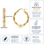 Load image into Gallery viewer, 14K Solid Yellow Gold  25mm Twisted Hoop Earrings, Circle Twisted Hoop Earrings, Gold Twisted Hoop Earrings, Hinged Clasp Hoop Earrings, Gold Hoop Earrings, Round Twisted Hoop Earrings