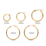 Load image into Gallery viewer, 14K Yellow Gold Shiny Tube 15mm, 20mm, 25mm, 30mm, 35mm Hoop Earrings
