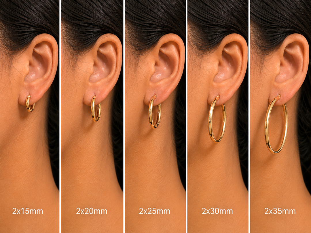 14K Yellow Gold Shiny Tube 15mm, 20mm, 25mm, 30mm, 35mm Hoop Earrings,  Tube Hoop Earrings, Round Hoop Earrings, Gold Hoop Earrings, Hinged Clasp Hoop Earrings