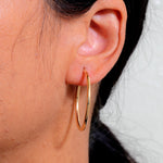 Load image into Gallery viewer, 14K Yellow Gold Shiny Tube 35MM Hoop Earrings
