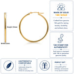Load image into Gallery viewer, 14K Yellow Gold Shiny Tube 35MM Hoop Earrings, Tube Hoop Earrings, Round Hoop Earrings, Gold Hoop Earrings, Hinged Clasp Hoop Earrings, 35mm Hoop Earrings