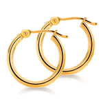 Load image into Gallery viewer, 14K Yellow Gold Shiny Tube 15mm, 20mm, 25mm, 30mm, 35mm Hoop Earrings

