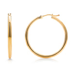 Load image into Gallery viewer, 14K Yellow Gold Shiny Tube 25MM Hoop Earrings

