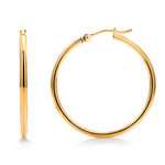 Load image into Gallery viewer, 14K Yellow Gold Shiny Tube 30mm Hoop Earrings
