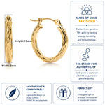 Load image into Gallery viewer, Solid 14K Yellow Gold Crystal Cut Round 15mm Hoop Earrings, Gold Hoop Earrings, Sparkle Hoop Earrings, Textured Hoop Earrings, Hinged Clasp Hoops, 15mm Gold Hoop Earrings