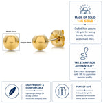 Load image into Gallery viewer, 14K Yellow Gold Classy 3mm Ball Studs, Gold Ball Studs, Tiny Stud Earrings, Ball Earrings, Small Gold Studs, Push back Ball Stud, Stud Earrings