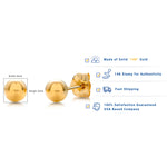 Load image into Gallery viewer, 14K Solid Yellow Gold Classy 2mm, 3mm, and 4mm Ball Studs
