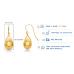 Load image into Gallery viewer, 14K Yellow Gold Puffed Tear Drop Dangle Earrings, Gold Tear Drop Earrings, Drop Earrings, Water Drop Earrings, Dangle Earrings
