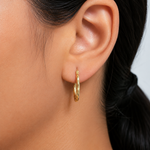 Load image into Gallery viewer, Solid 14K Yellow Gold 15mm Twisted Hoop Earrings, Circle Twisted Hoop Earrings, Gold Twisted Hoop Earrings, Hinged Clasp Hoop Earrings, Gold Hoop Earrings