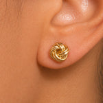 Load image into Gallery viewer, 14K Solid Yellow Gold Love Knot Stud Earrings, Gold Knot Studs, Knot Studs, Gold Studs,Love Knot Studs, Minimalist Knot Studs, Push Back Studs