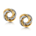 Load image into Gallery viewer, 14K Multi Color Gold Knot Stud Earrings
