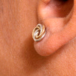 Load image into Gallery viewer, 14K Multi Color Gold Knot Stud Earrings
