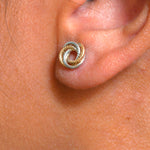 Load image into Gallery viewer, 14K Multi Color Gold Knot Stud Earrings
