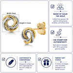 Load image into Gallery viewer, 14K Multi Color Gold Knot Stud Earrings,  Multi color Gold Studs, Knot Studs, Dainty Studs, Gold Knot Studs, Love Knot Studs, Double Color Gold Studs