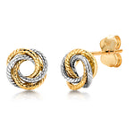 Load image into Gallery viewer, 14K Multi Color Gold Knot Stud Earrings
