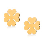Load image into Gallery viewer, 14K Solid Yellow Gold Clover Stud Earrings, Gold Clover Studs, Clover Studs, Dainty Studs, Gold Studs, Minimalist Stud, Push Back Studs
