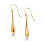 Load image into Gallery viewer, 14K Solid Yellow Gold Long Puffed Tear Drop Dangle Earrings, Gold Tear Drop Earrings, Drop Earrings, Water Drop Earrings, Dangle Earrings, Long Tear Drop Dangle Earrings
