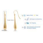 Load image into Gallery viewer, 14K Solid Yellow Gold Long Puffed Tear Drop Dangle Earrings, Gold Tear Drop Earrings, Drop Earrings, Water Drop Earrings, Dangle Earrings, Long Tear Drop Dangle Earrings
