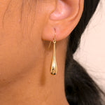 Load image into Gallery viewer, 14K Solid Yellow Gold Long Puffed Tear Drop Dangle Earrings, Gold Tear Drop Earrings, Drop Earrings, Water Drop Earrings, Dangle Earrings, Long Tear Drop Dangle Earrings
