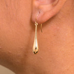 Load image into Gallery viewer, 14K Solid Yellow Gold Long Puffed Tear Drop Dangle Earrings, Gold Tear Drop Earrings, Drop Earrings, Water Drop Earrings, Dangle Earrings, Long Tear Drop Dangle Earrings
