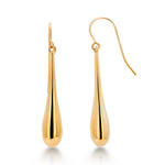 Load image into Gallery viewer, 14K Solid Yellow Gold Long Puffed Tear Drop Dangle Earrings, Gold Tear Drop Earrings, Drop Earrings, Water Drop Earrings, Dangle Earrings, Long Tear Drop Dangle Earrings
