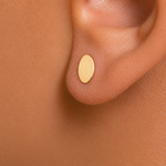 Load image into Gallery viewer, 14K Solid Yellow Gold Disc Stud Earrings, Gold Round Disc Stud, Tiny Stud Earrings, Disc Earrings, Round Studs, 14K Yellow Gold Disc Studs