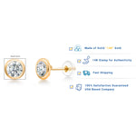 Load image into Gallery viewer, 14K Yellow Gold Cubic Zirconia 4mm Bezel-Set Earrings
