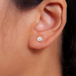 Load image into Gallery viewer, 14K Yellow Gold Cubic Zirconia 4mm Bezel-Set Earrings
