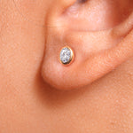 Load image into Gallery viewer, 14K Yellow Gold Cubic Zirconia 4mm Bezel-Set Earrings
