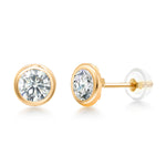 Load image into Gallery viewer, 14K Yellow Gold Cubic Zirconia 4mm Bezel-Set Earrings
