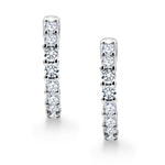 Load image into Gallery viewer, 925 Sterling Silver Inside Outside Cz Huggie Earrings, Silver Huggies, Classic CZ Huggies, Latch back Huggies Earrings, Perfect For Any Occasion
