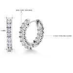 Load image into Gallery viewer, 925 Sterling Silver Inside Outside Cz Huggie Earrings, Silver Huggies, Classic CZ Huggies, Latch back Huggies Earrings, Perfect For Any Occasion
