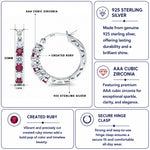 Load image into Gallery viewer, 925 Sterling SIlver Half Eternity Huggie Hoop Earrings, Simulated Ruby Cz Hoop Earrings, Simulated Sapphire Cz Hoop Earrings, Round Hoop Earrings
