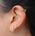 Load image into Gallery viewer, 925 Sterling Silver Oxidized Bali Huggies Earrings, Bali Huggies Earrings, Lightweight Earrings, Hypoallergenic Silver Jewelry
