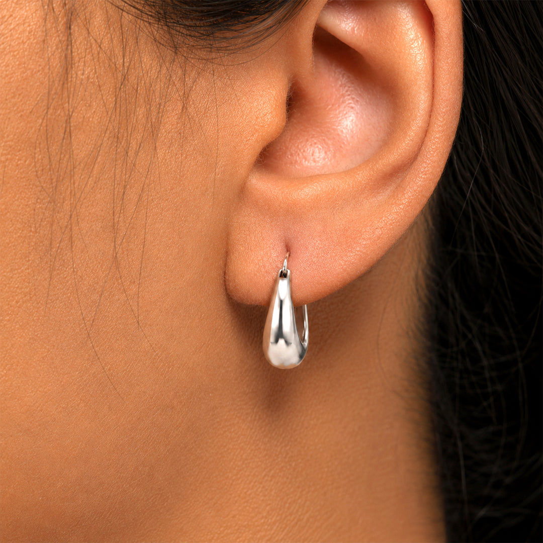 925 Sterling Silver Chunky  Huggie Earrings for Women, Hypoallergenic Silver Jewelry for Everyday Wear, Silver Hoop Earrings, Silver Hoops