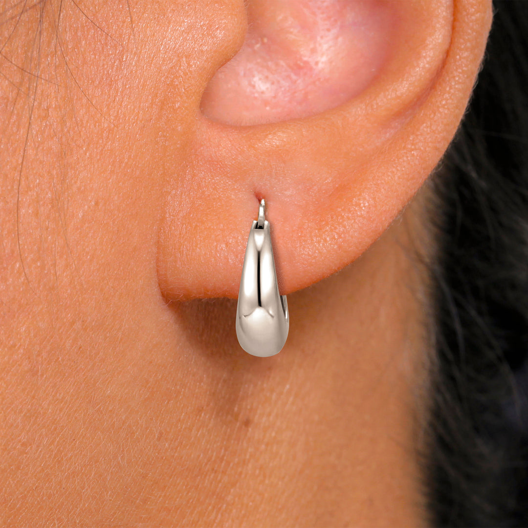 925 Sterling Silver Chunky  Huggie Earrings for Women, Hypoallergenic Silver Jewelry for Everyday Wear, Silver Hoop Earrings, Silver Hoops