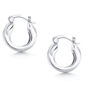 925 Sterling Silver Twisted Huggies Earrings, Elegant Lightweight Hoops, Hypoallergenic Silver Huggies, Hoop Huggies Earrings, Silver Hoops