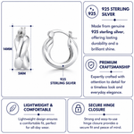 Load image into Gallery viewer, 925 Sterling Silver Twisted Huggies Earrings, Elegant Lightweight Hoops, Hypoallergenic Silver Huggies, Hoop Huggies Earrings, Silver Hoops