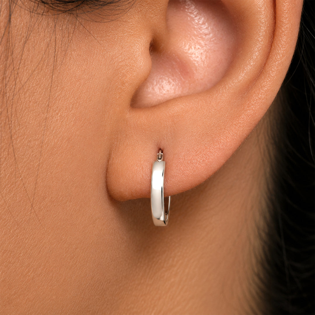 925 Sterling Silver Huggies Earrings, Lightweight Hoop Earrings, Hypoallergenic Silver Hoops, Perfect Gift for Women, Silver Huggies Earring