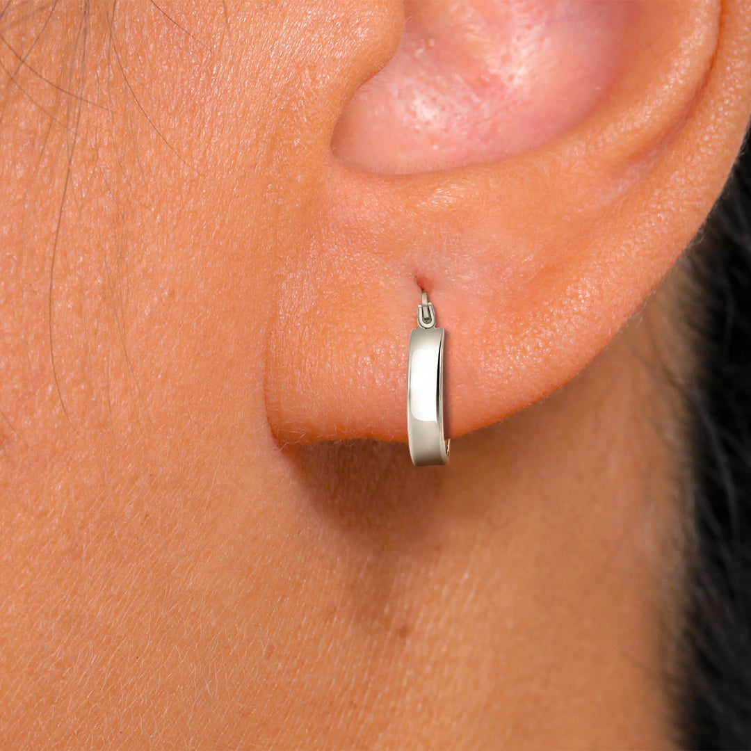 925 Sterling Silver Huggies Earrings, Lightweight Hoop Earrings, Hypoallergenic Silver Hoops, Perfect Gift for Women, Silver Huggies Earring