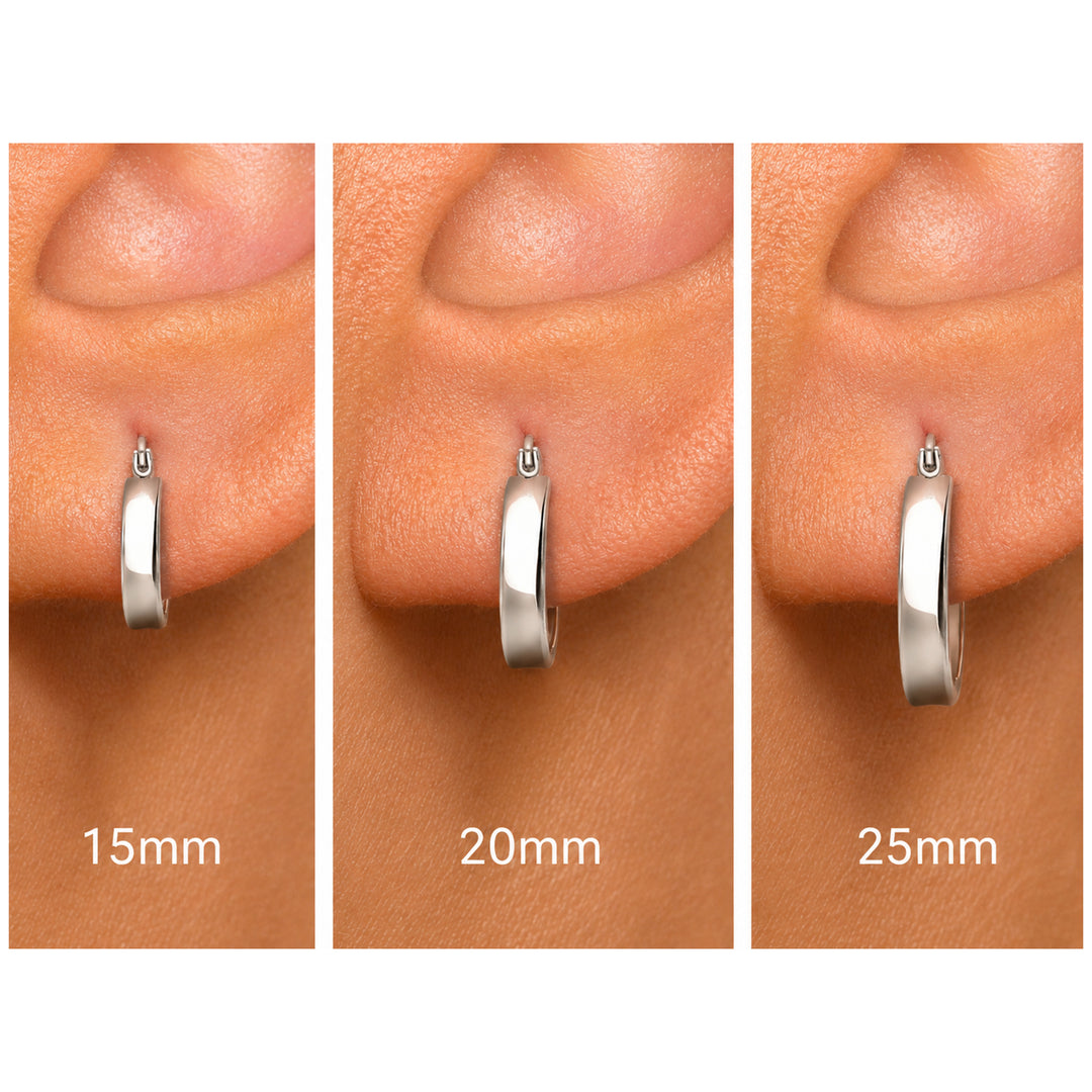 925 Sterling Silver Huggies Earrings, Lightweight Hoop Earrings, Hypoallergenic Silver Hoops, Perfect Gift for Women, Silver Huggies Earring