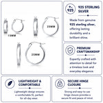 Load image into Gallery viewer, 925 Sterling Silver Huggies Earrings, Lightweight Hoop Earrings, Hypoallergenic Silver Hoops, Perfect Gift for Women, Silver Huggies Earring