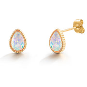 925 Sterling Silver Opal Earring Studs, Gold Plated Opal Studs, Hypoallergenic Studs, Vintage Inspired Opal Jewelry, Minimalist Opal Studs