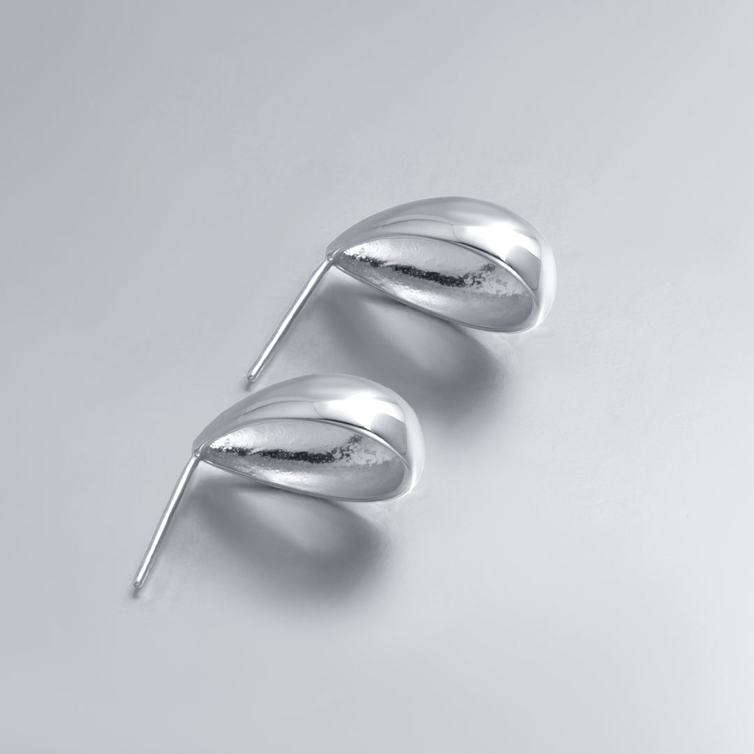 925 Sterling Silver Teardrop Shaped Dome Earring Studs, Gold or Silver Studs, 14K yellow And White Gold Plated Drop Studs, Teardrop Studs