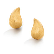 925 Sterling Silver With 14k Gold Plated Tear Drop Earring Studs, Matte Teardrop Studs, Bold Silver Studs, Silver Drop Studs, Textured Studs