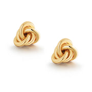 925 Sterling Silver With 14k Yellow Gold Plated Love Knot Studs, Knot Studs, Gold Plated Knot Studs, Minimalist Knot Studs, Push Back Studs