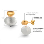 Load image into Gallery viewer, 925 Sterling Silver With 14k Gold Plated  Brushed Dangle Stud Earrings, Dangle Earrings, Matte Finished Dangle Earrings, Perfect For Gift

