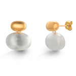 Load image into Gallery viewer, 925 Sterling Silver With 14k Gold Plated  Brushed Dangle Stud Earrings, Dangle Earrings, Matte Finished Dangle Earrings, Perfect For Gift
