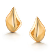 925 Sterling Silver With 14k Gold Plated Irregular Geometric Chunky Stud Earring, Dome Drop Stud Earrings, Perfect Gift For Any Occasion